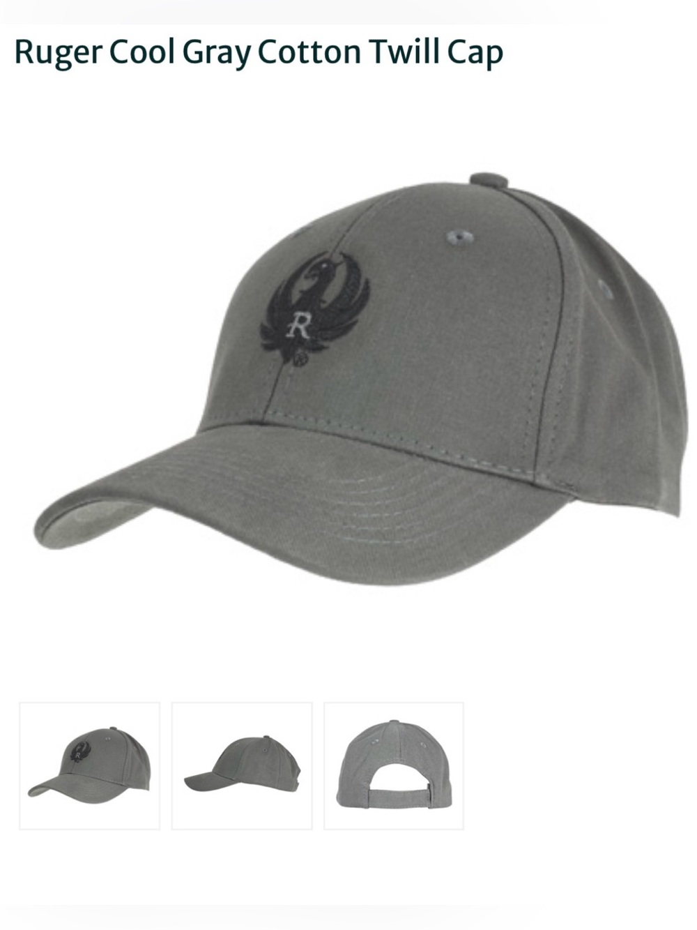 Ruger Cotton Twill Cap NWT
